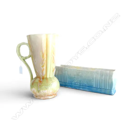 2 BESWICK VASES; trumpet vase H.250mm, mantle vase L.300mm