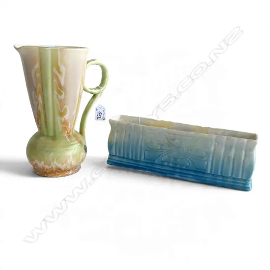2 BESWICK VASES; trumpet vase H.250mm, mantle vase L.300mm