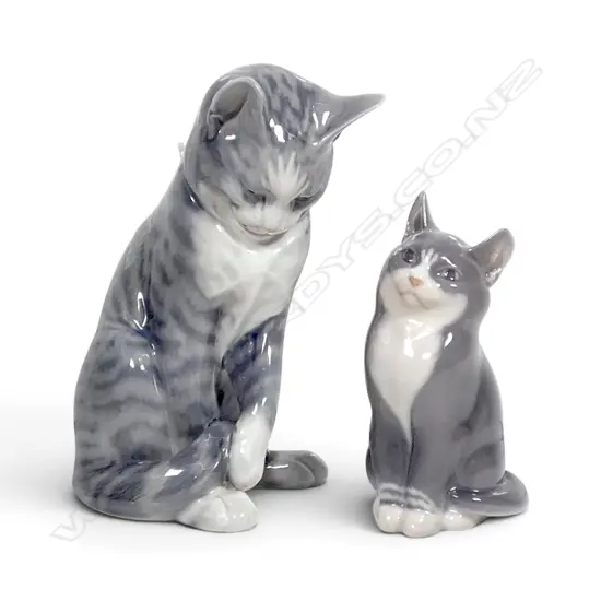 2 ROYAL COPENHAGEN CATS H.185mm