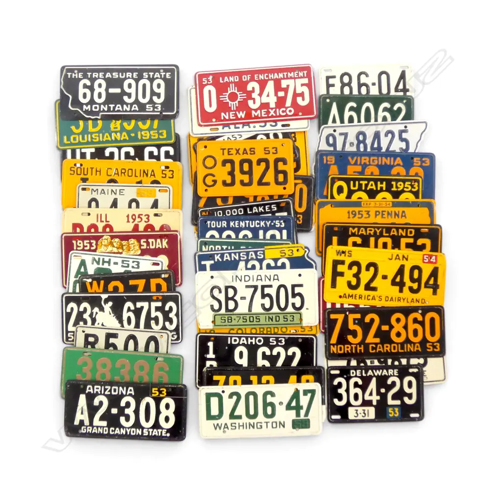 ASST. MINIATURE AMERICAN NUMBER PLATES W.130mm Image 1++