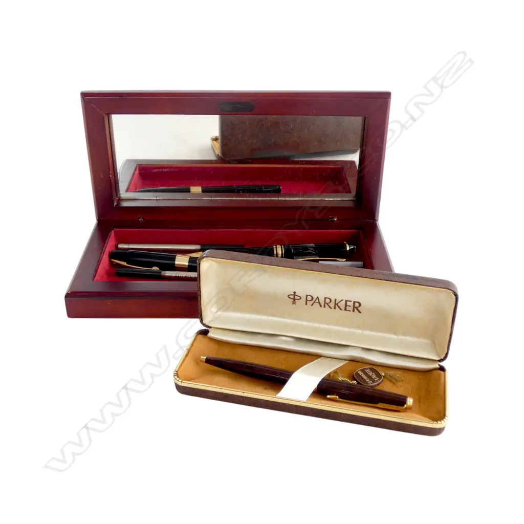 3 PENS; PARKER (BOXED), SHEAFFER 14CT NIB, MONTBLANC MEISTERSTUCK AF (+3 REFILLS) + BOX Image 1++