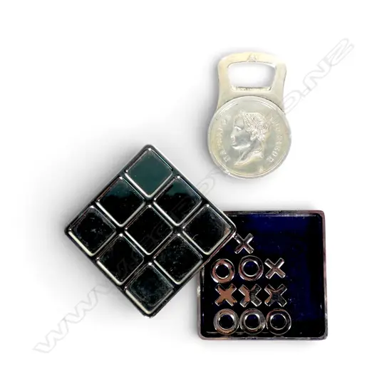 CHRISTOFLE 'EMPEREUR NAPOLEON' BOTTLE OPENER + NOUGHTS AND CROSSES GAME