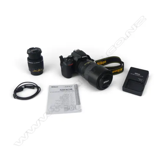 NIKON DIGITAL CAMERA D5600, 2 lenses, 55-300 & 18-55mm, battery & charger, memory card