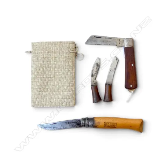 4 KNIVES; MARVEL MEK-70 JAPAN L.205mm, CHOIX OPINEL FRANCE L.230mm
