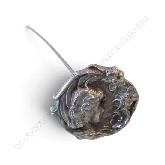 ART NOUVEAU SILVER ?? MAIDEN HEAD STICK PIN