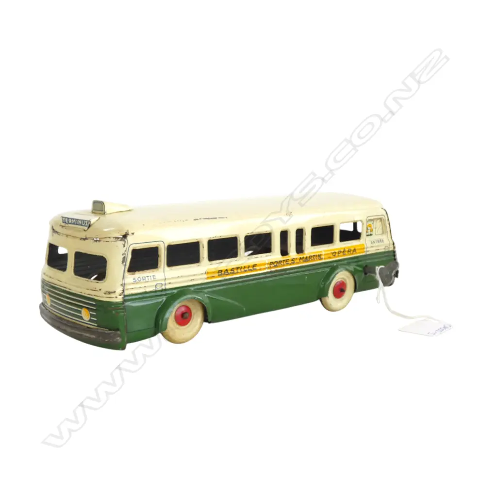 VINTAGE c.1950s TINPLATE BUS by CHARLES ROSIGNOL L.260mm Image 1++