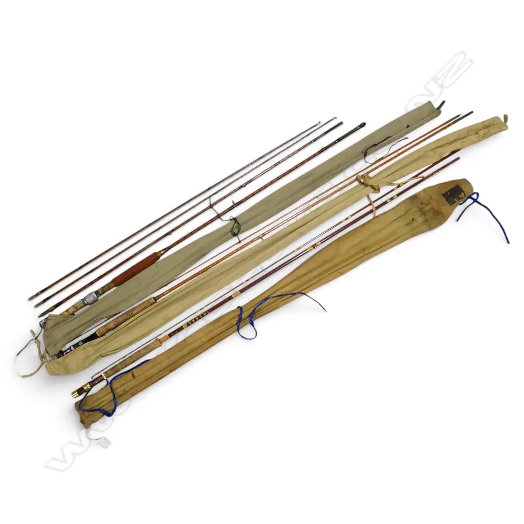 3 BAGED VINTAGE FLY FISHING RODDS  L150MM LONGEST Image 1++