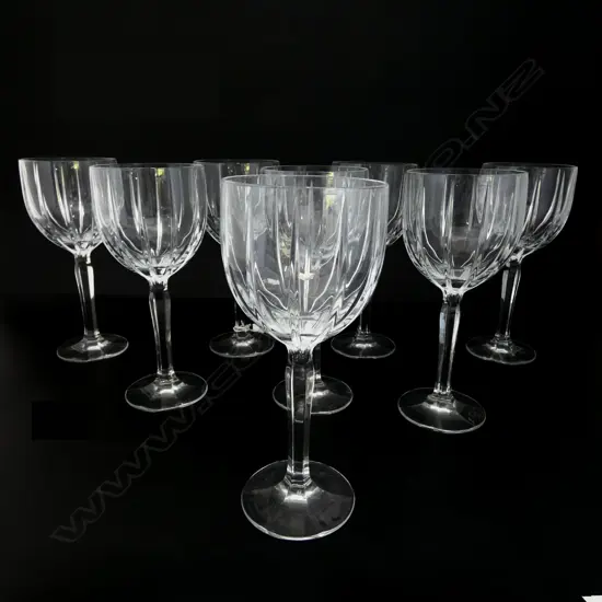 8 WATERFORD 'MARQUIS' CRYSTAL WINE GLASSES H.220mm