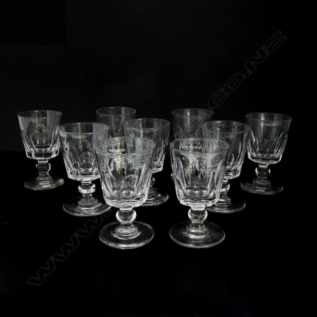 9 ANTIQUE CRYSTAL GLASSES H.125mm Image 1++