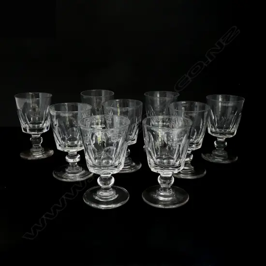 9 ANTIQUE CRYSTAL GLASSES H.125mm