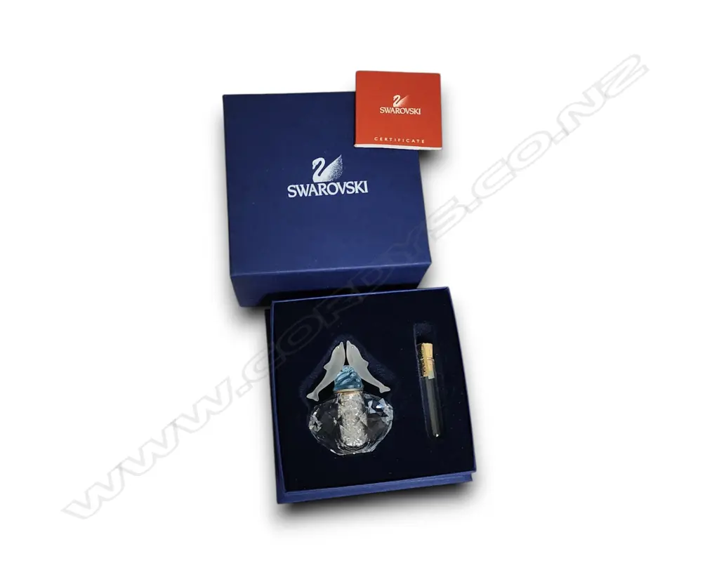 SWAROVSKI DOLPHINS PERFUME BOTTLE AND VIAL WITH CRYSTALS Image 1++