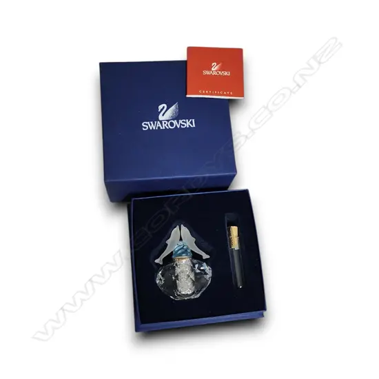 SWAROVSKI DOLPHINS PERFUME BOTTLE AND VIAL WITH CRYSTALS