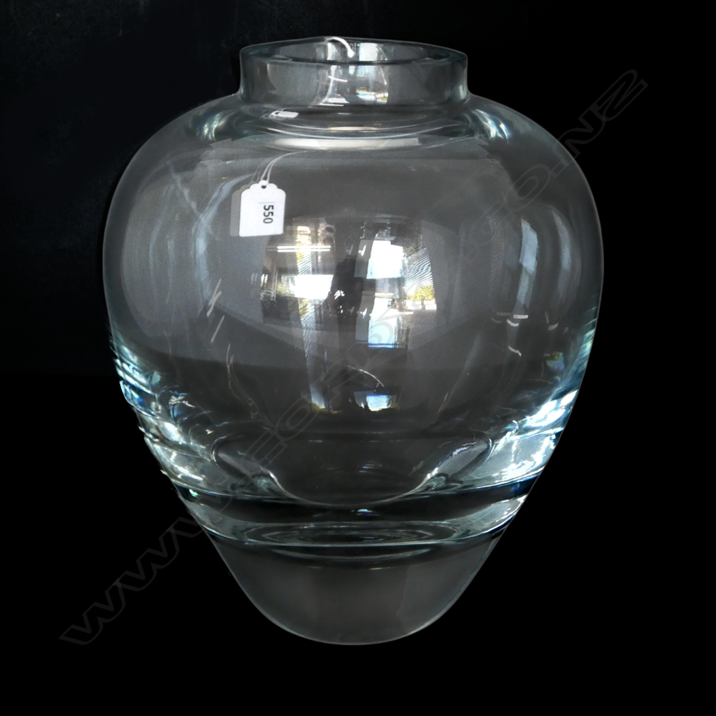 KROSNO POLAND HEAVY LEAD CRYSTAL CLEAR VASE W/STICKER Image 1++