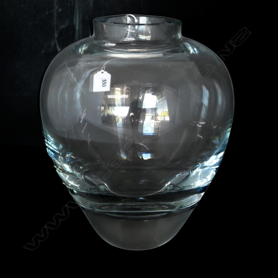 KROSNO POLAND HEAVY LEAD CRYSTAL CLEAR VASE W/STICKER