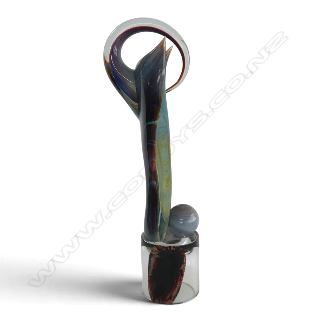 MURANO CHALCEDONY GLASS SCULPTURE, SIGNED H.510mm Image 1++