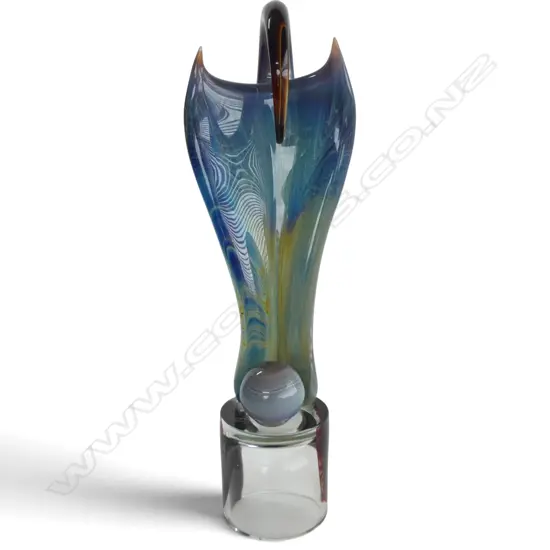 MURANO CHALCEDONY GLASS SCULPTURE, SIGNED H.510mm