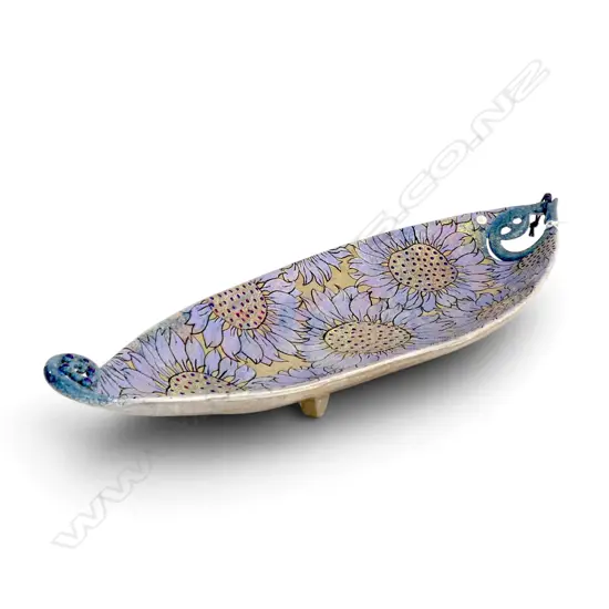 KEUM SUN LEE LRG LILAC CANOE SHAPED DISH, L.470mm