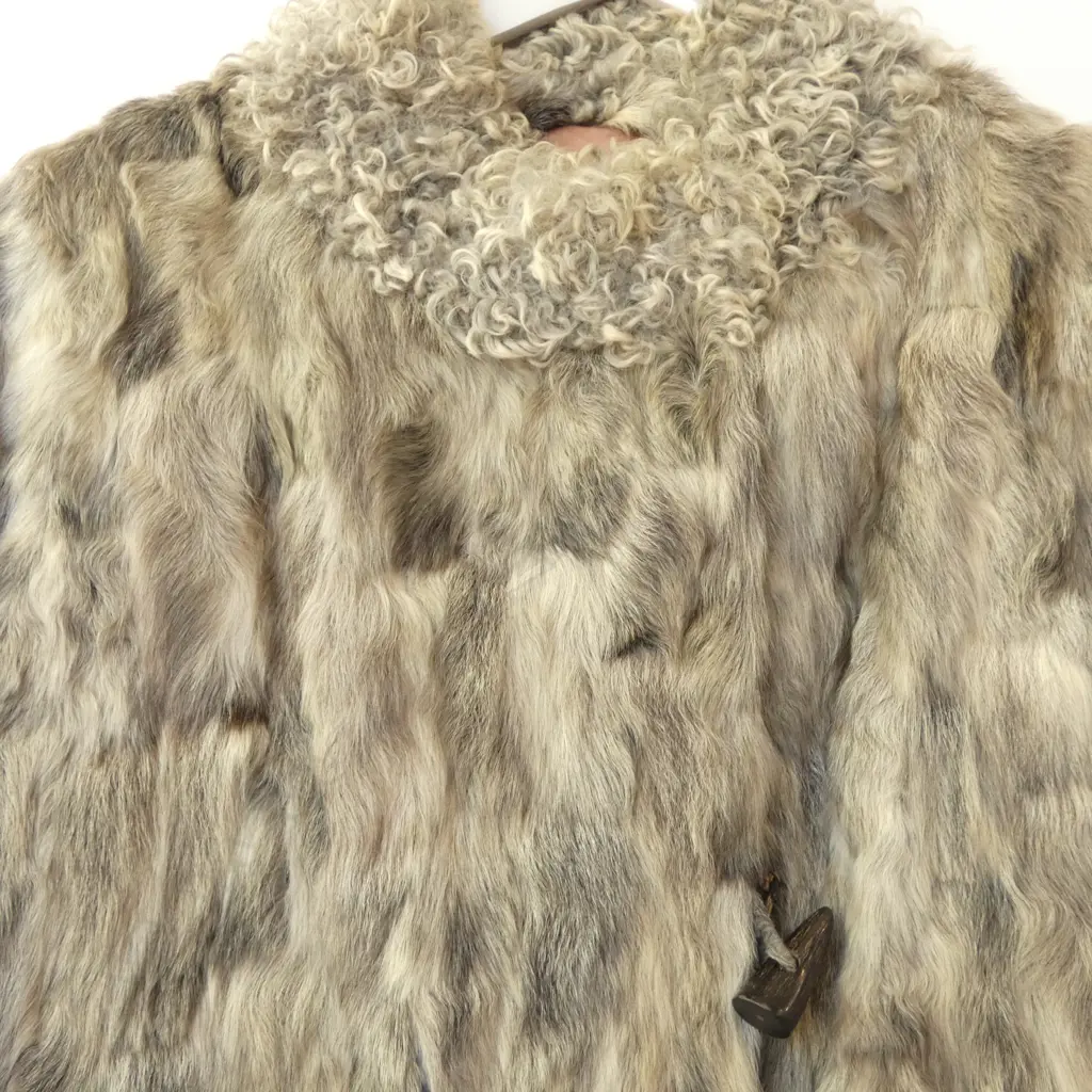 VINTAGE FUR & ASTRAKHAN WOOL COAT small size Image 1++
