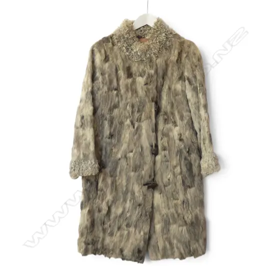VINTAGE FUR & ASTRAKHAN WOOL COAT small size