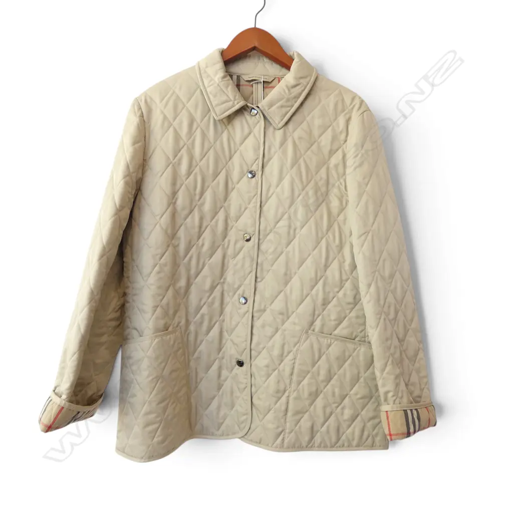 BURBERRY QUILTED COAT, PUMICE COLOUR, LIGHT WEIGHT, SZ M Image 1++