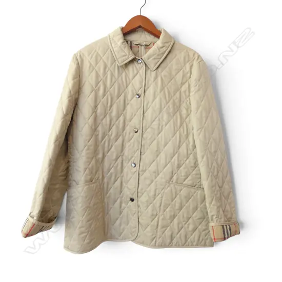 BURBERRY QUILTED COAT, PUMICE COLOUR, LIGHT WEIGHT, SZ M
