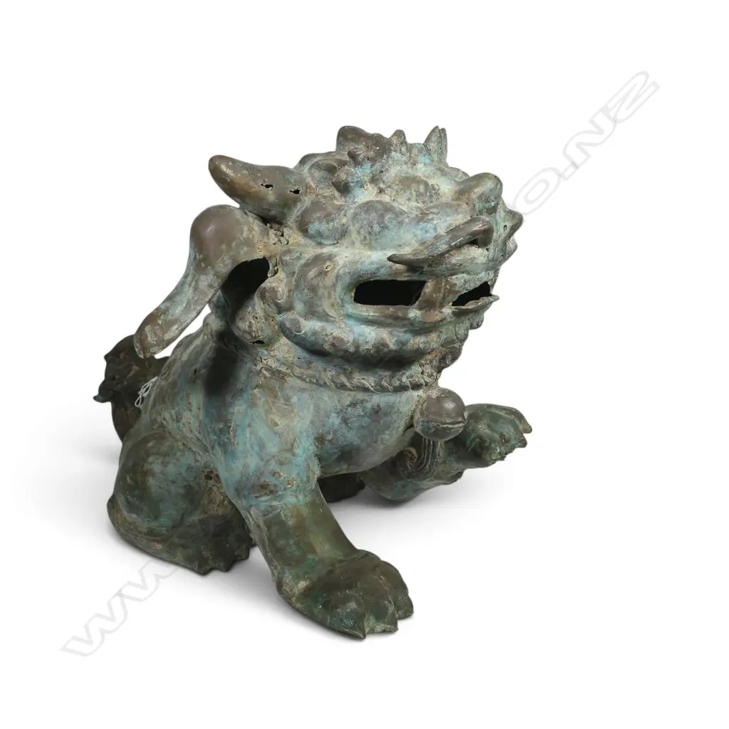 ORIENTAL METAL FU / TEMPLE DOG H.350mm Image 1++
