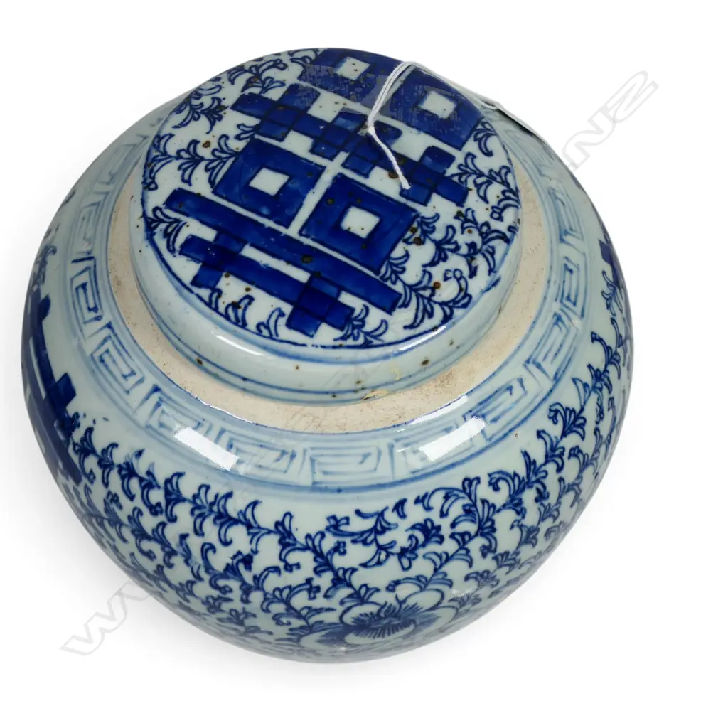 ORIENTAL B/W LIDDED GINGER JAR H.220mm Image 1++