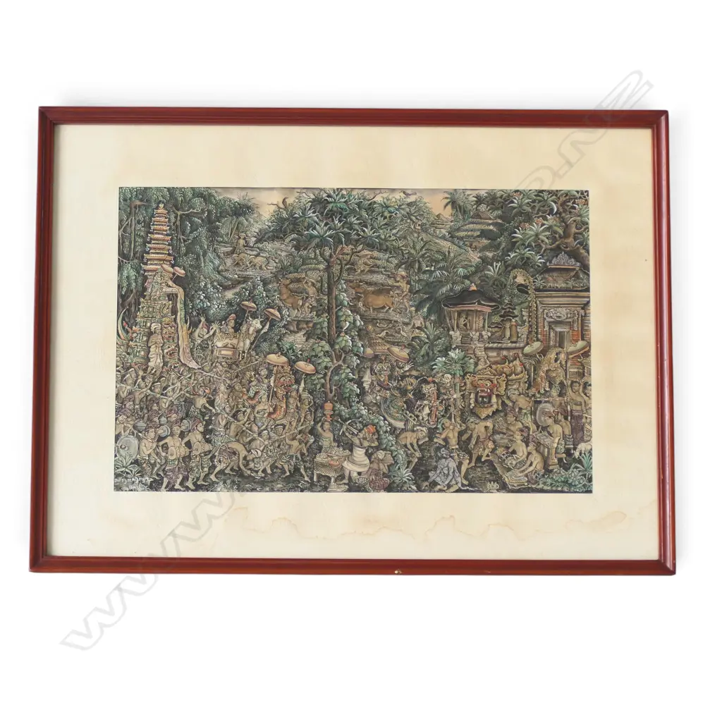 BALINESE PAINTING signed lower left 260x410mm  Image 1++