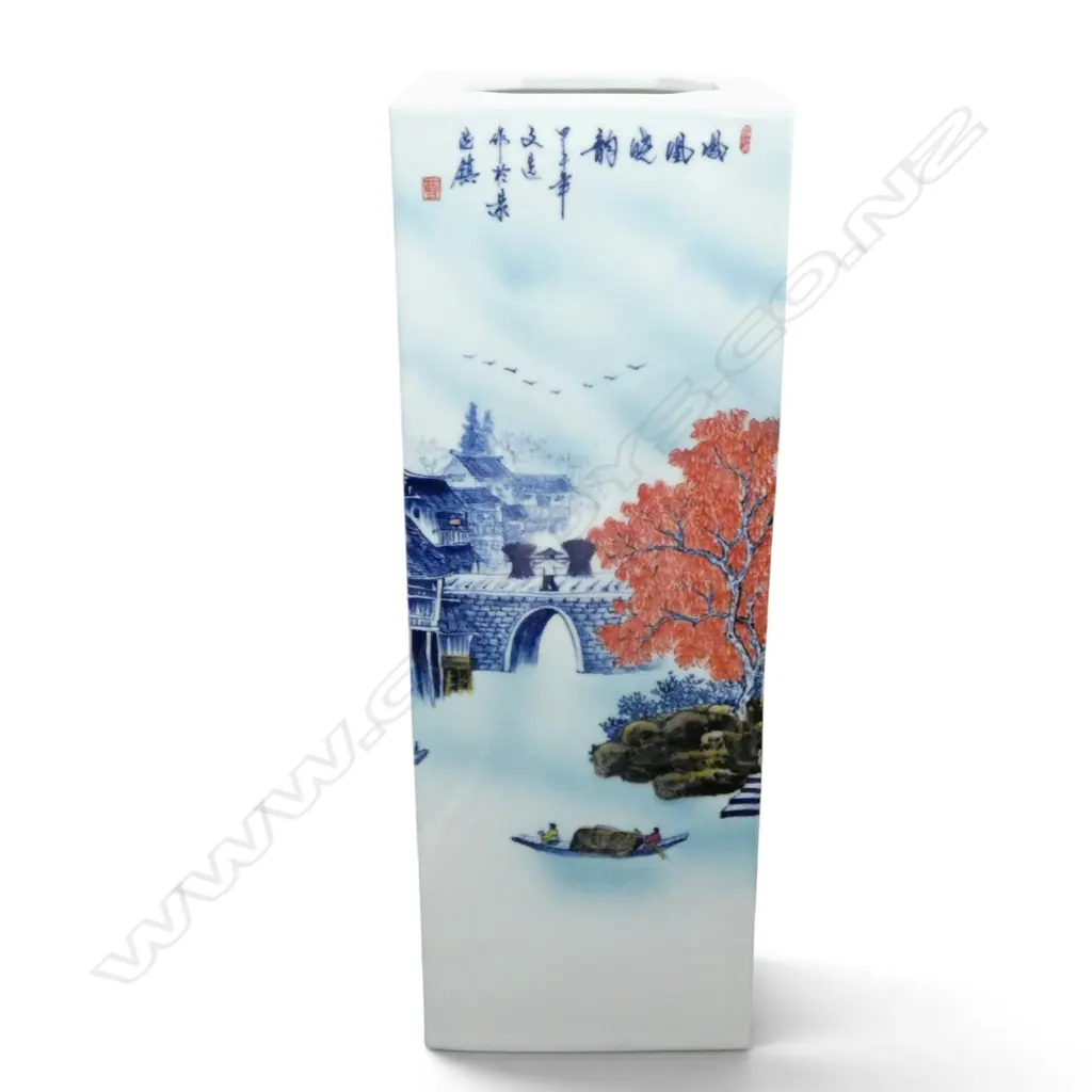 ORIENTAL FLOOR VASE 205x205x595mm + CERTIFICATE Image 1++