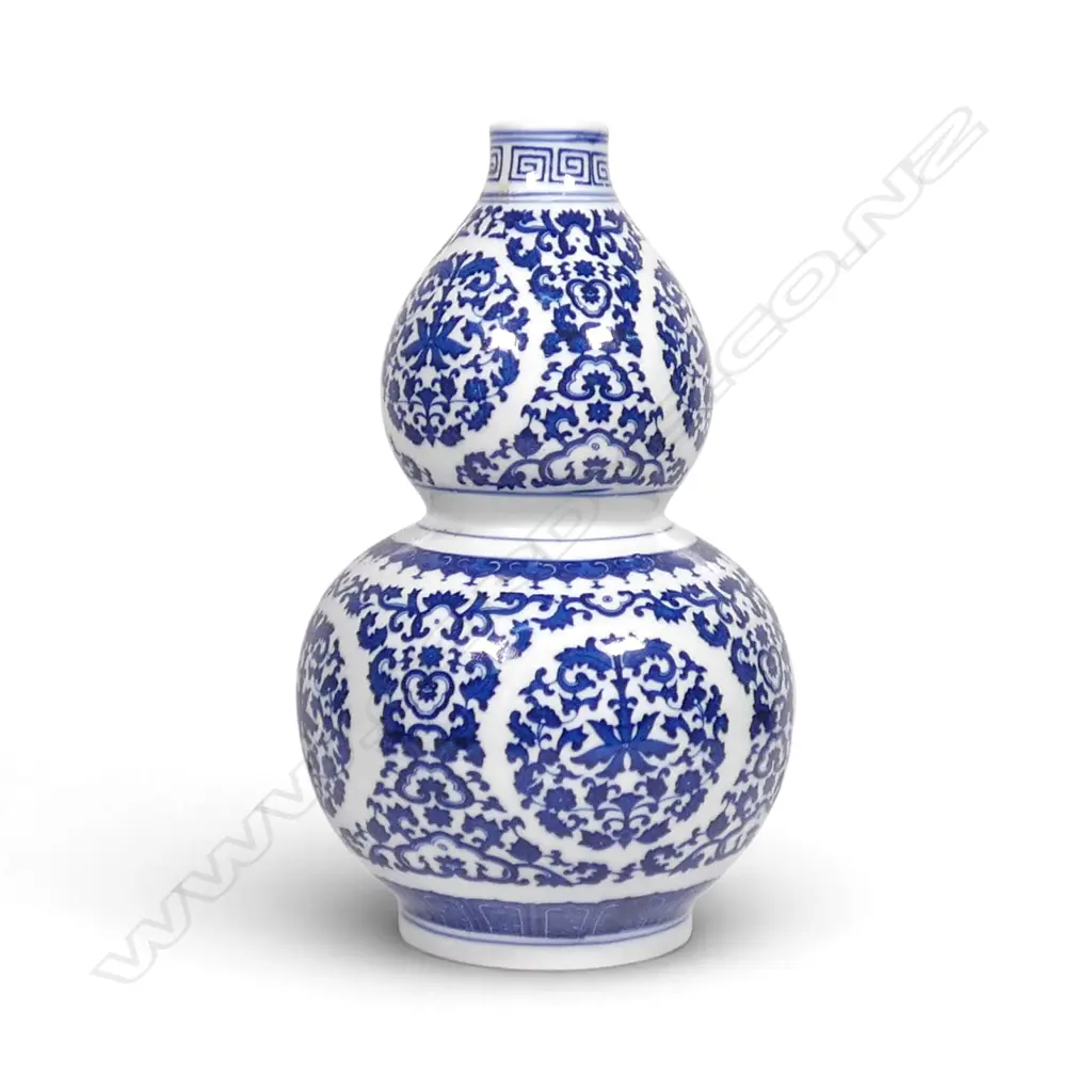 CHINESE B/W DOUBLE GOURD VASE H.275mm Image 1++