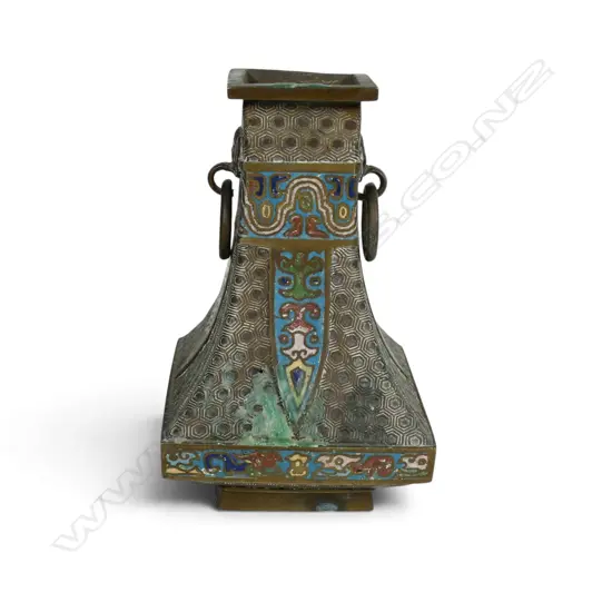 ORIENTAL BRONZE / CLOISONNE VASE H.180mm