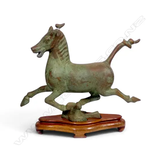 ORIENTAL BRONZE HORSE ON STAND H.310mm