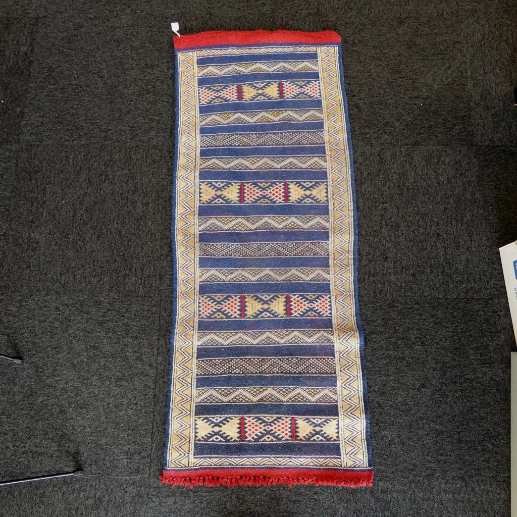 HAND KNOTTED WOOL RUNNER 1430x570mm Image 1++