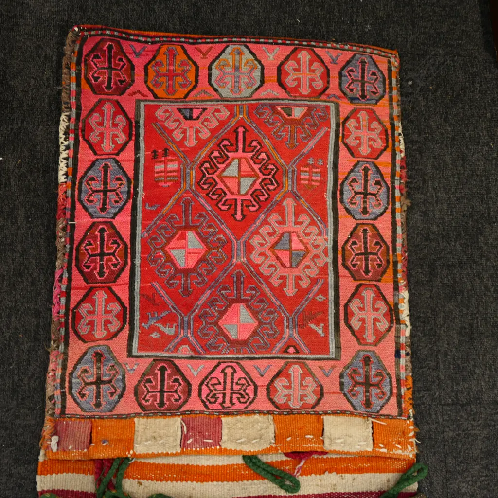 VINTAGE TRIBAL WOOL DOUBLE SADDLEBAG KHURJIN, 1200 X 480MM Image 1++
