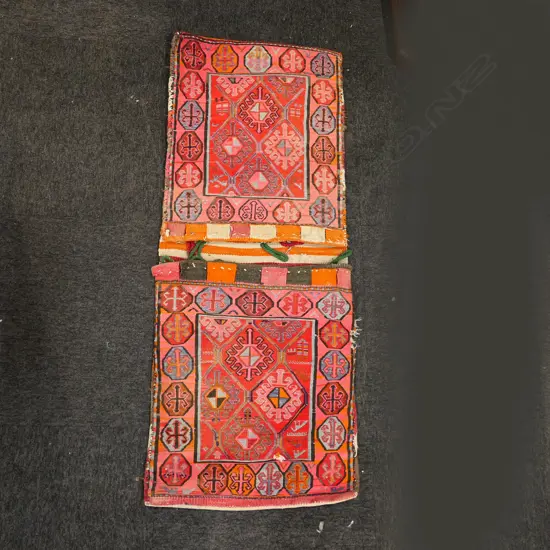 VINTAGE TRIBAL WOOL DOUBLE SADDLEBAG KHURJIN, 1200 X 480MM