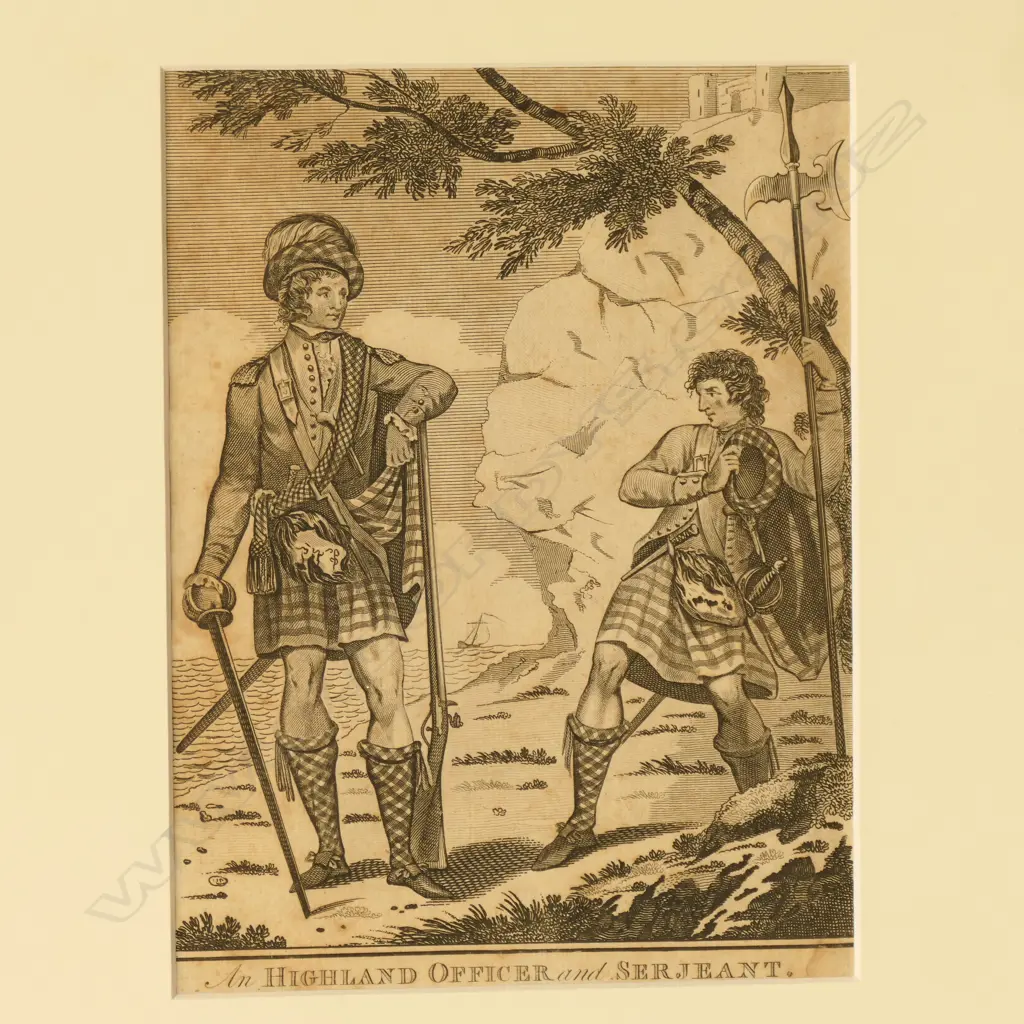 2 SCOTTISH ENGRAVINGS 'A SCOTISH PIPER OF AN HIGHLAND REGIMENT' 210x155mm Image 1++