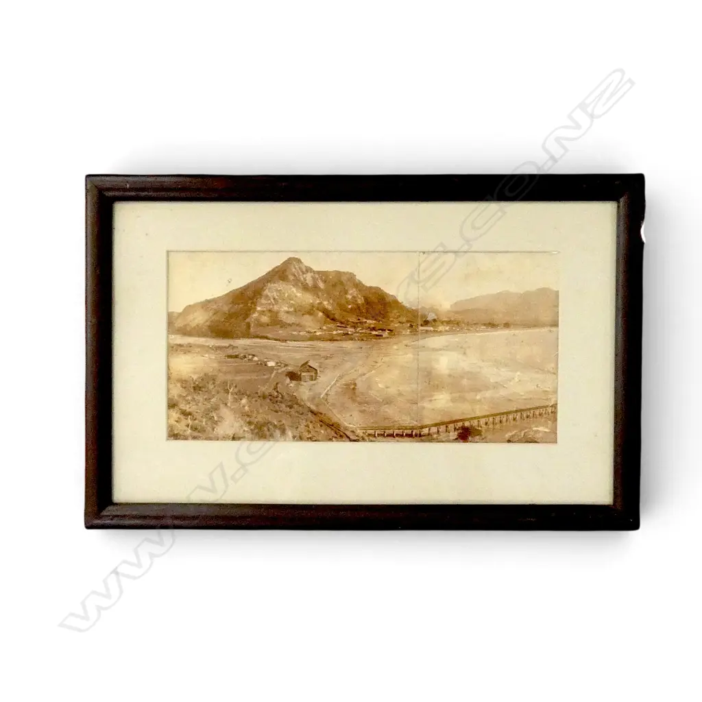 VINTAGE DIPTYCH B&W PHOTOGRAPH OF TE ARAROA 150 X 310mm. SOME MINOR FAULTS Image 1++