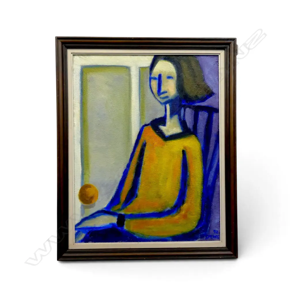 S. PEAKE, WOMAN SITTING, OIL ON BOARD, 585x455mm Image 1++