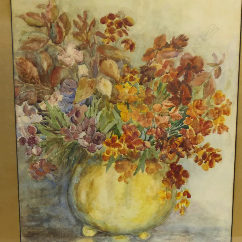 ARTIST UNKNOWN, FLORAL STILL LIFE, WATERCOLOUR, 500x340mm Image 1++