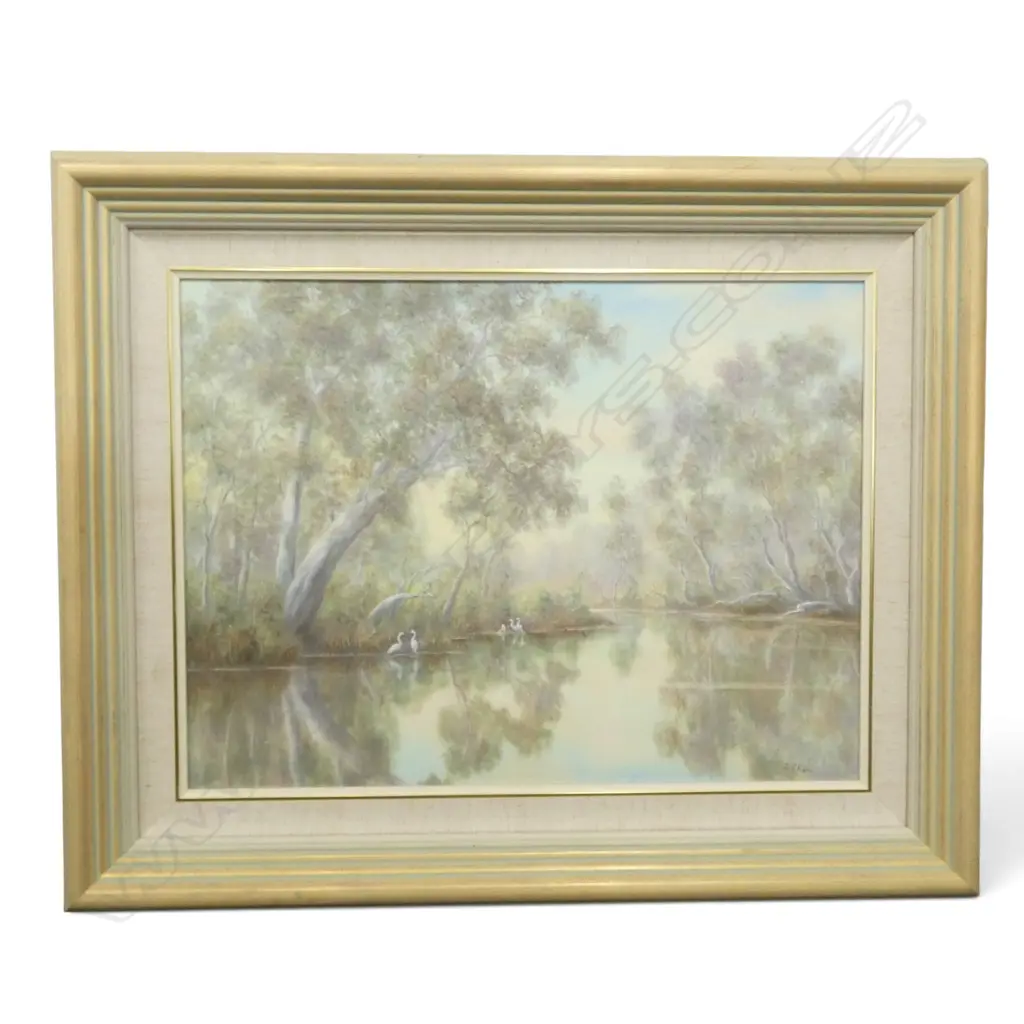 ALLISON SHAW 'EVERGLADES TRANQUILITY' ACYRLIC ON BOARD, 1990 445x595mm Image 1++