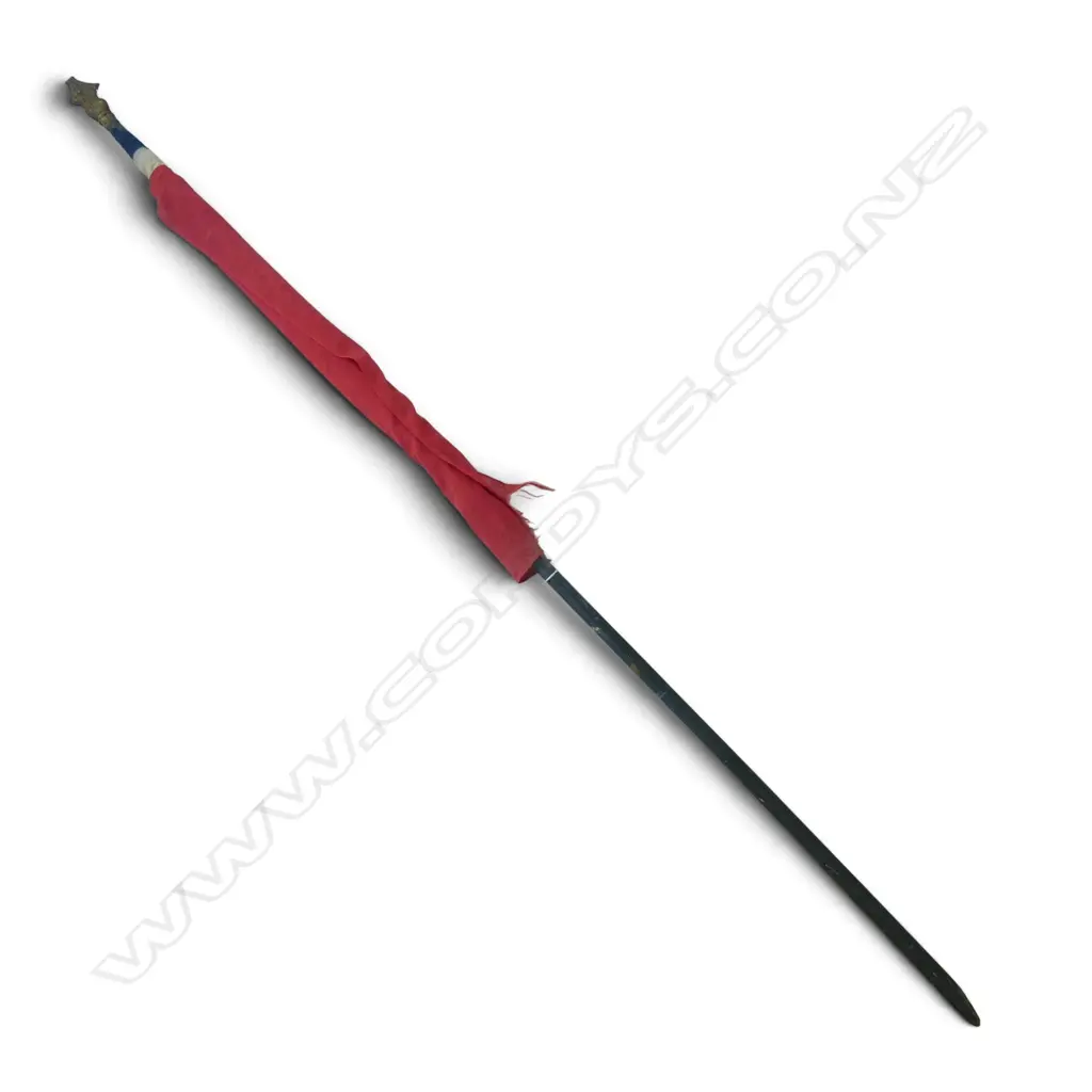 VINTAGE FRENCH FLAG on pole H.1710mm Image 1++