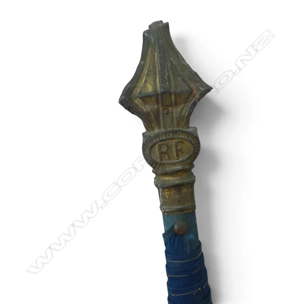 VINTAGE FRENCH FLAG on pole H.1710mm Image 1++