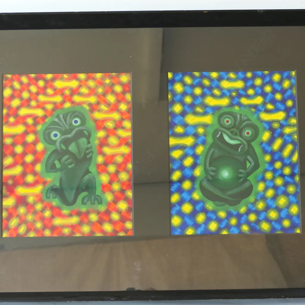 JOANNA MARIA OTIMI (b. 1980) 'MAKURURANGI' ACRYLIC, 2004 340x270mm (600x855mm OVERALL) frame faulted Image 1++