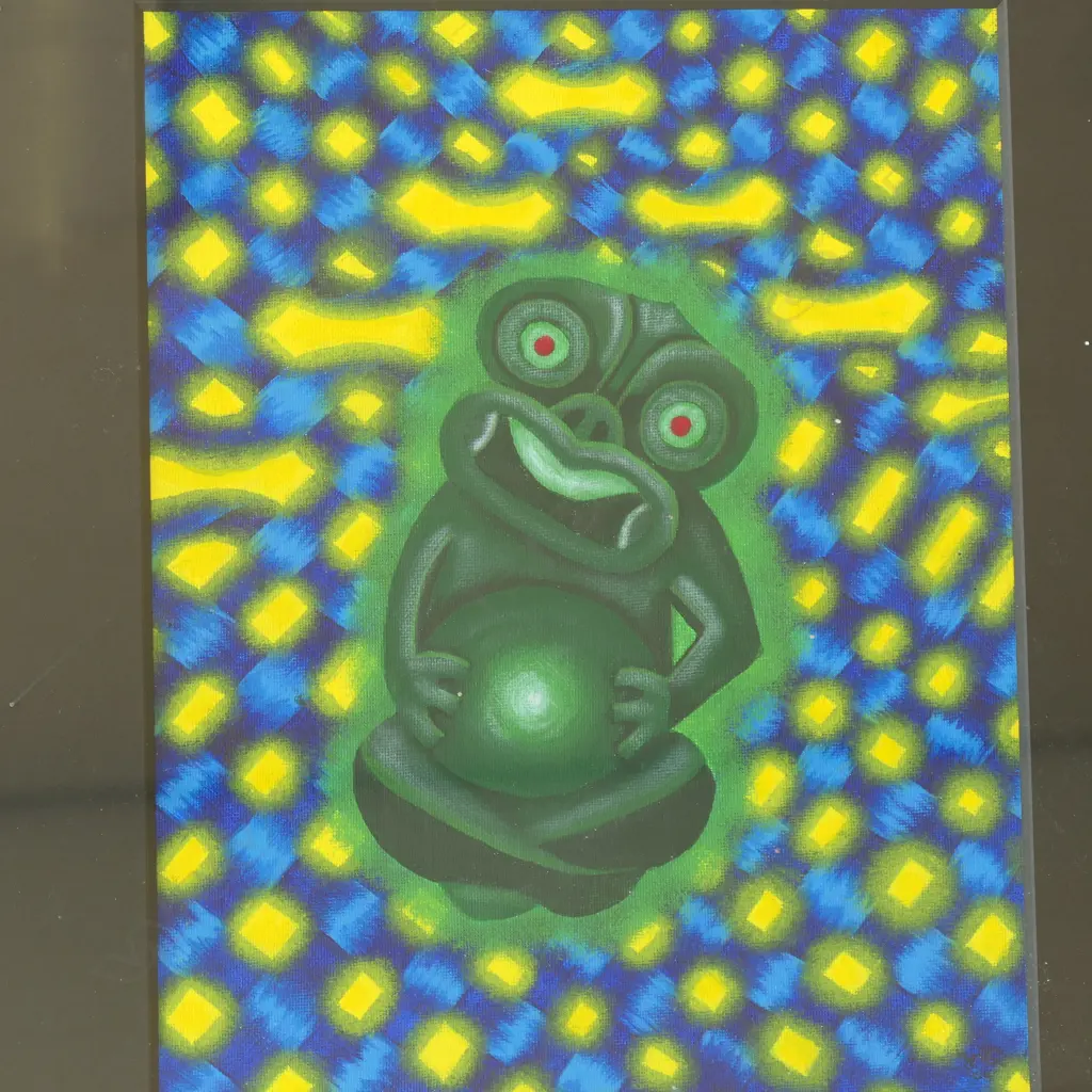 JOANNA MARIA OTIMI (b. 1980) 'MAKURURANGI' ACRYLIC, 2004 340x270mm (600x855mm OVERALL) frame faulted Image 1++