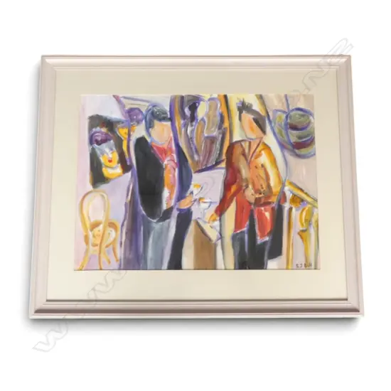SUE BELL 'THE OPENING' ACRYLIC ON PAPER 445x615mm