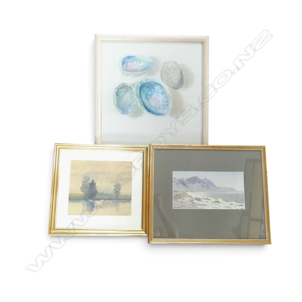 THREE PAINTINGS, JOAN FEAR PASTEL, TWO TRADITIONAL WATERCOLOURS Image 1++