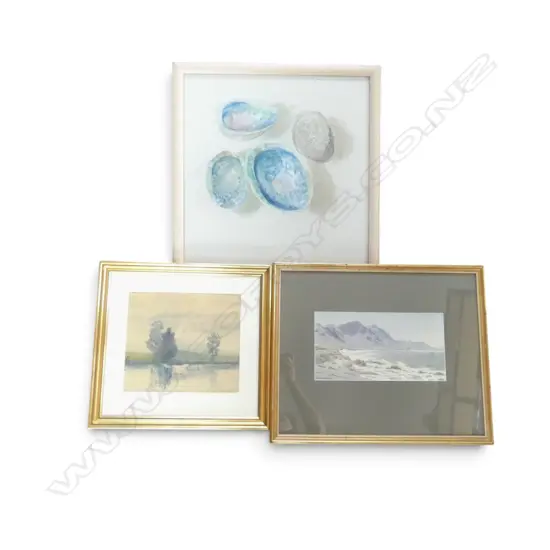 THREE PAINTINGS, JOAN FEAR PASTEL, TWO TRADITIONAL WATERCOLOURS