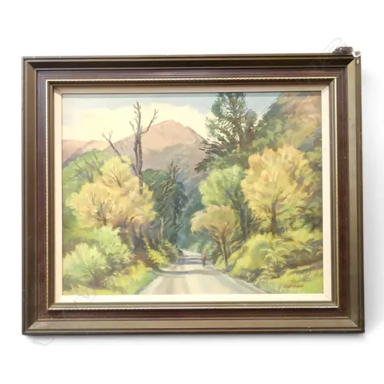 ALBERT E. BOLLARD 'LOOKING TOWARDS MT BREWSTER' OIL ON BOARD 275x350mm