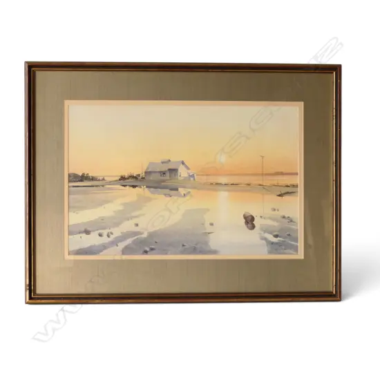 TONY LEWIS watercolour painting 'Hokianga II' signed & dated 1986. 330 x 510mm 
