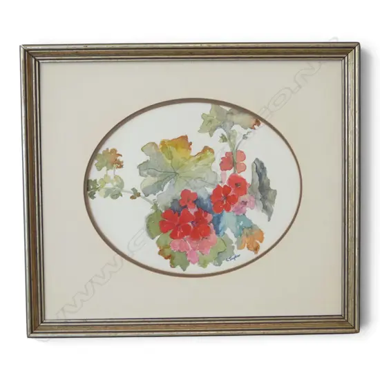 CYNTHIA TAYLOR, UNTITLED FLORAL STILL LIFE, WATERCOLOUR, no glazing, 200x250mm